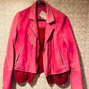 Phillip lim 3.1 pink suede leather jacket